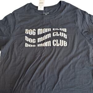 Zoe & Liv Women's Dog Mom Club Short Sleeve Graphic Black T-Shirt - XXL - NWT